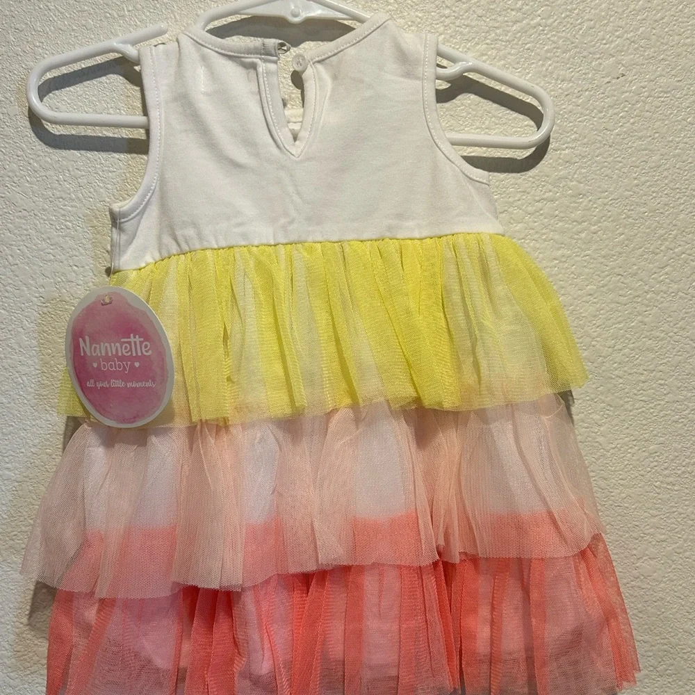 Nanette Kids Yellow and Pink Tiered Casual Dress